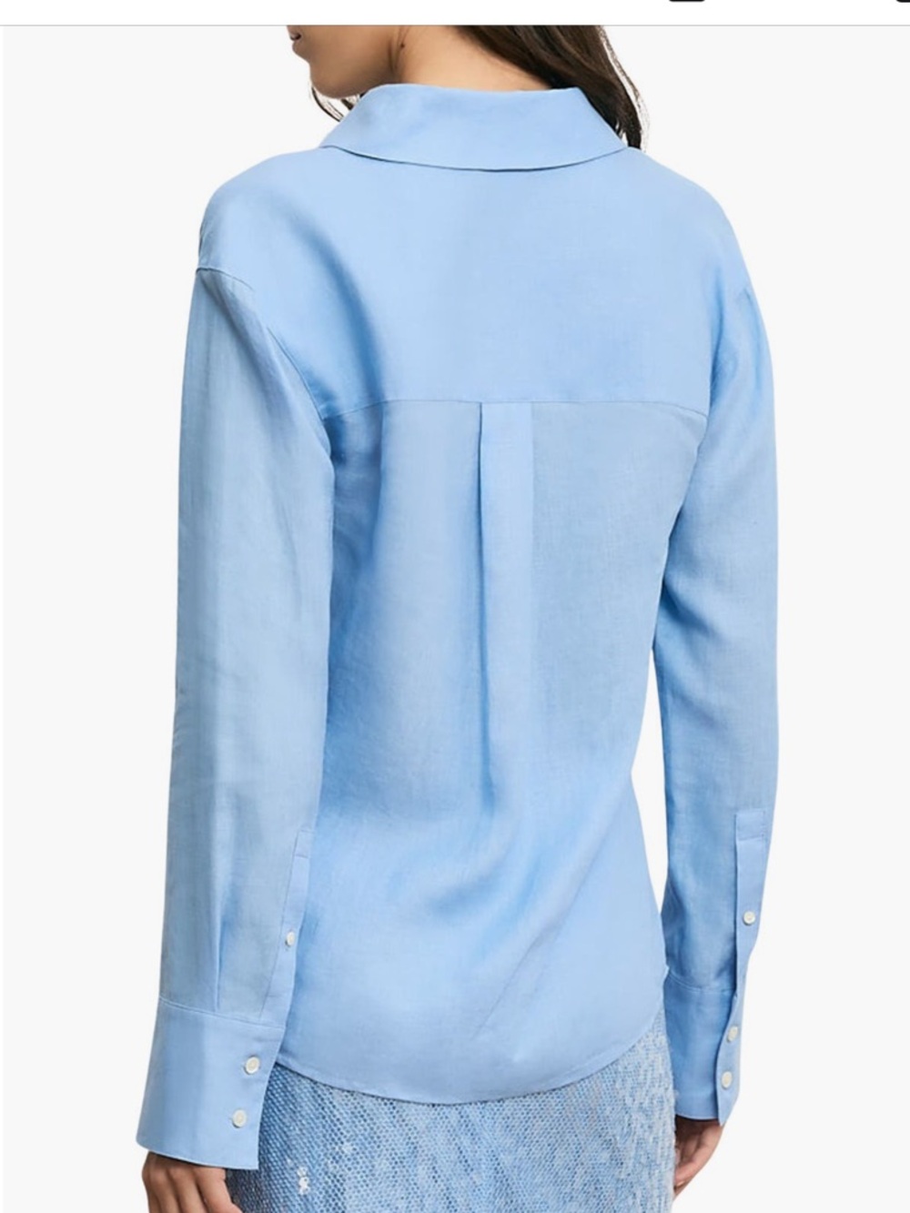 Veronica beard perezzi assymetric linen button up - Picture 3 of 4